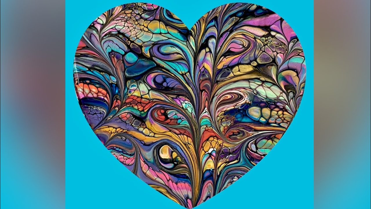 (1323) Stained Glass Look, Swipe and Swirl Technique, Acrylic Paint Pouring
