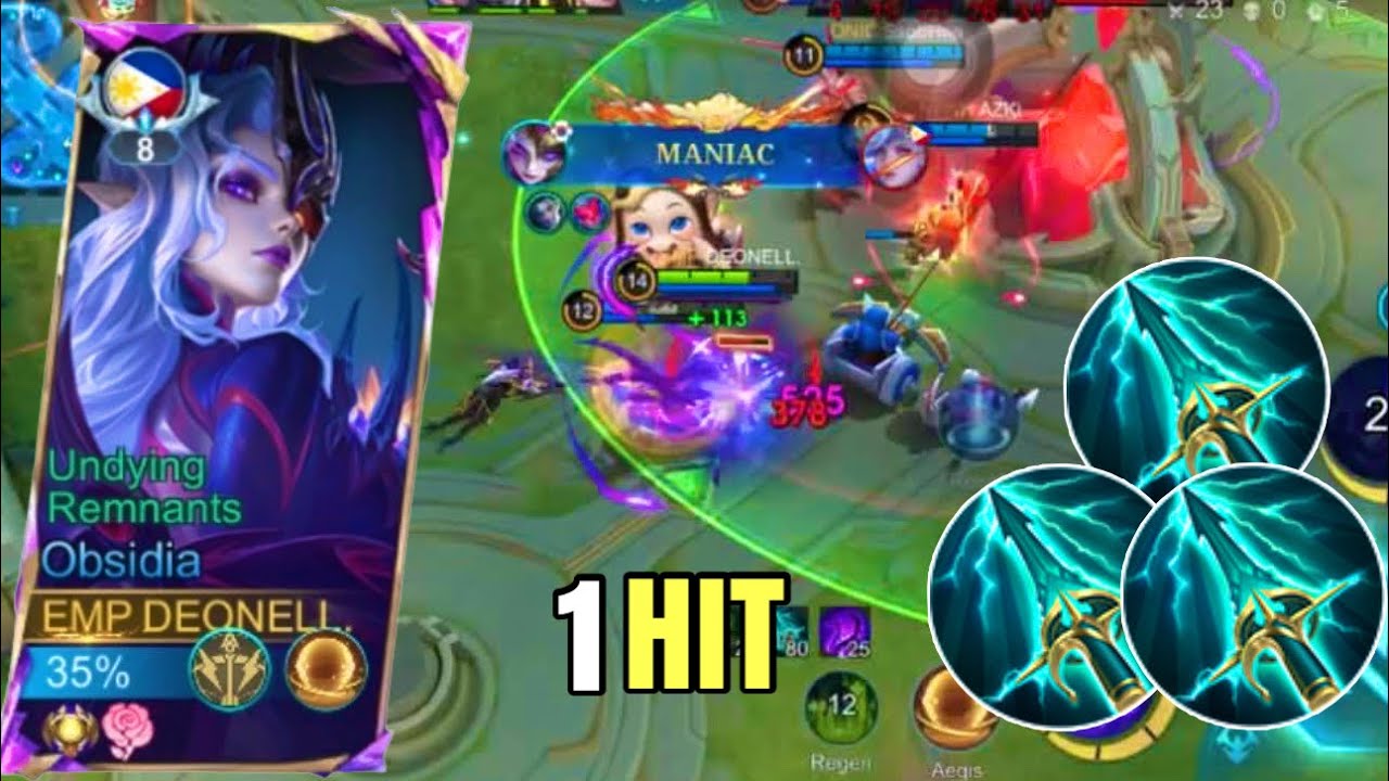 NO DEATH + MANIAC WTF DAMAGE!! BEST ONE SHOT BUILD OBSIDIA 2026! (Insane damage!) - OBSIDIA MLBB
