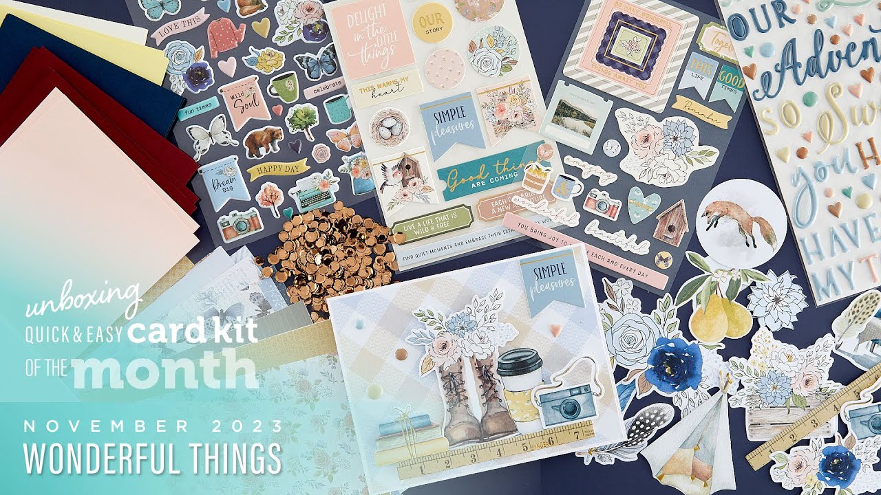 Unboxing - Spellbinders November 2023 Quick & Easy Card Kit of the Month - Wonderful Things