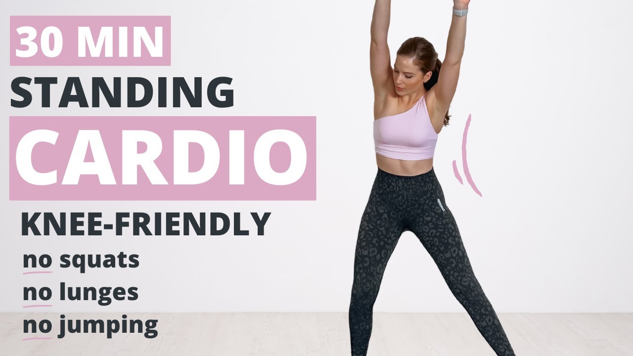 30 Min STANDING KNEE FRIENDLY HIIT | Low Impact Cardio | NO Squats, NO Lunges, NO Jumping