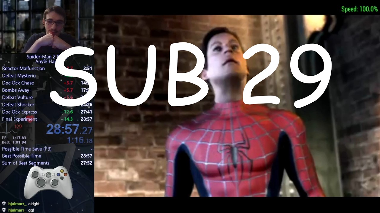 Spider-Man 2 PSP Any% Hard Speedrun in 28:56 WR (PPSSPP 1.19.3)