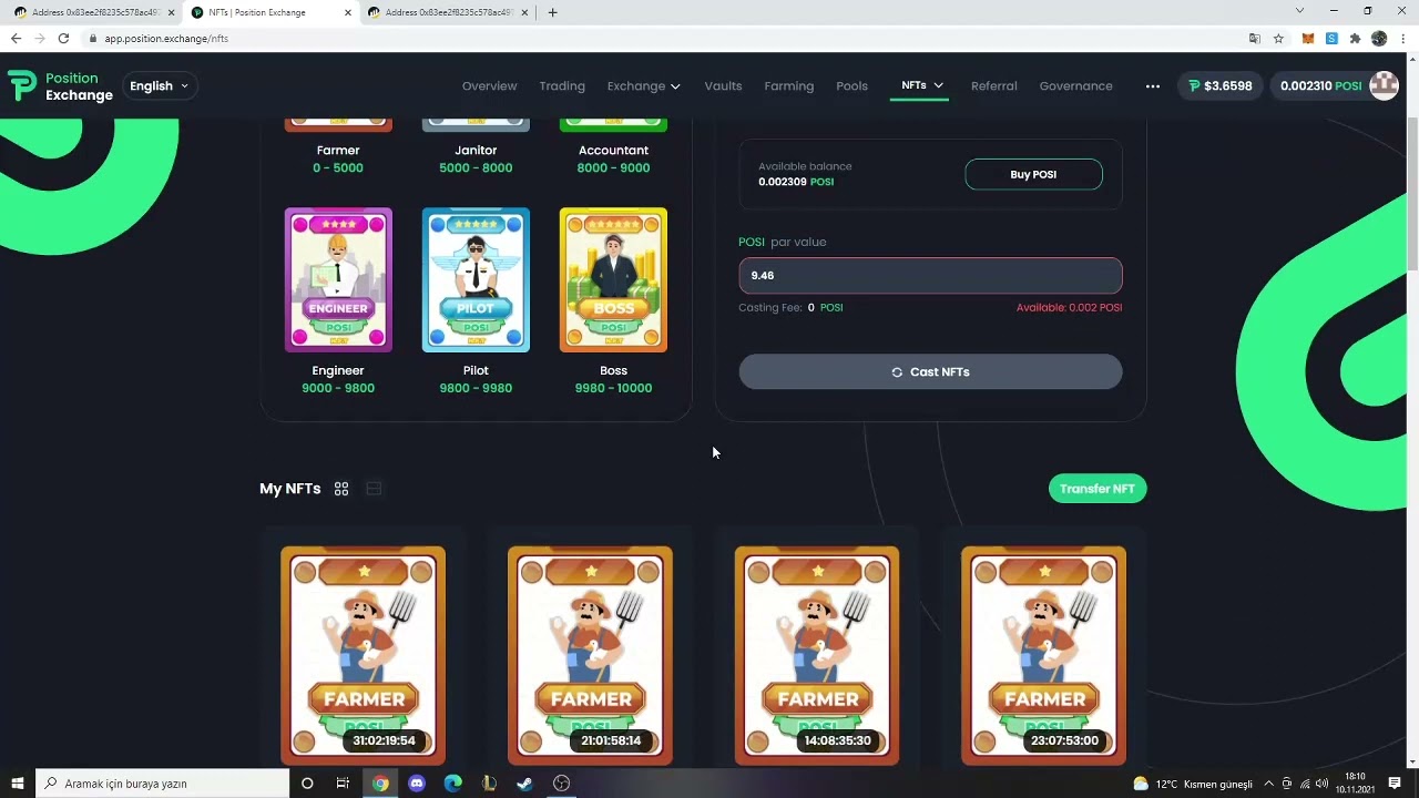 Position.Exchange (Posi) Nft/Pool/Farm Nasıl Kullanılır ? Detaylı A&ccedil;ıklayıcı Eğitim