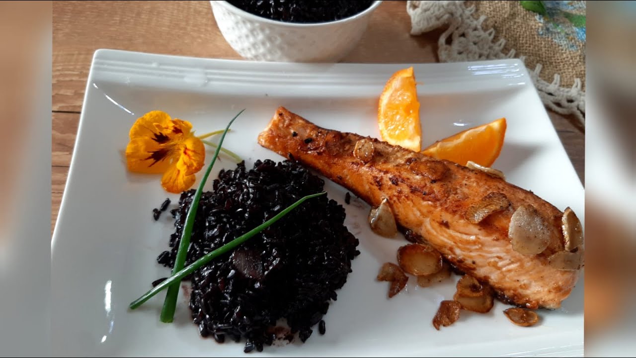 ARROZ NEGRO | Como fazer arroz negro. Dica de preparo de um saboroso e nutritivo prato com salmão