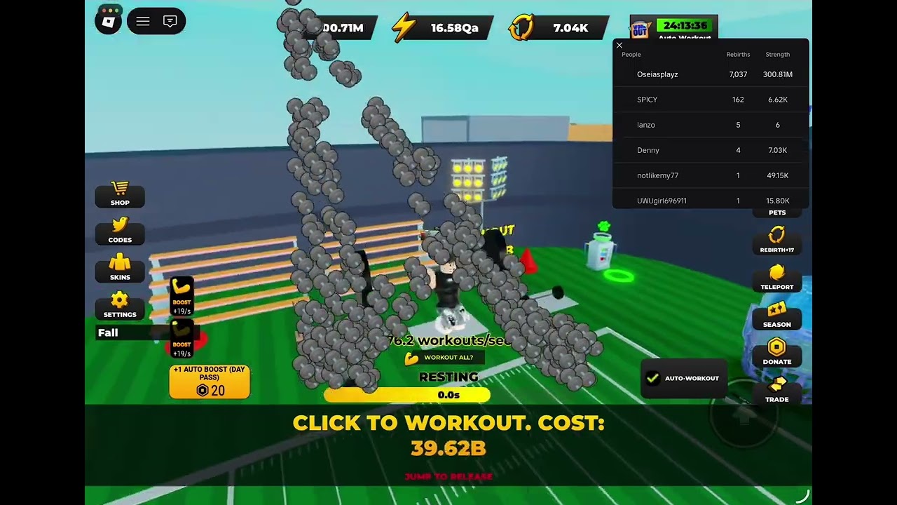 Spending 30qa strength in strongman simulator