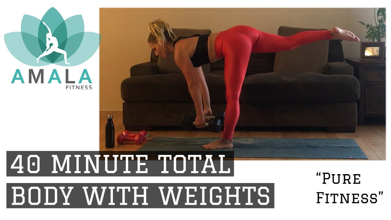 40 MINUTE TOTAL BODY WORKOUT WITH WEGHTS (TONE AND BURN) - AMALA FITNESS