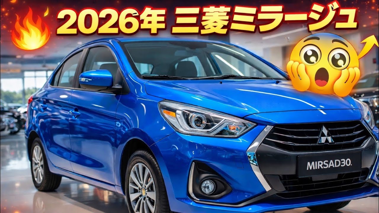 M2026年 三菱ミラージュ – 低燃費なのに進化しすぎた新型ハッチバック！ 😱🚗