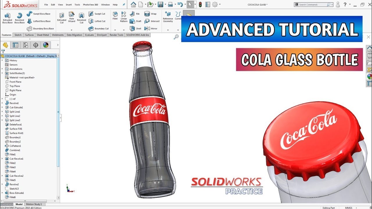 Solidworks Advanced Tutorial   Coca Cola glass bottle