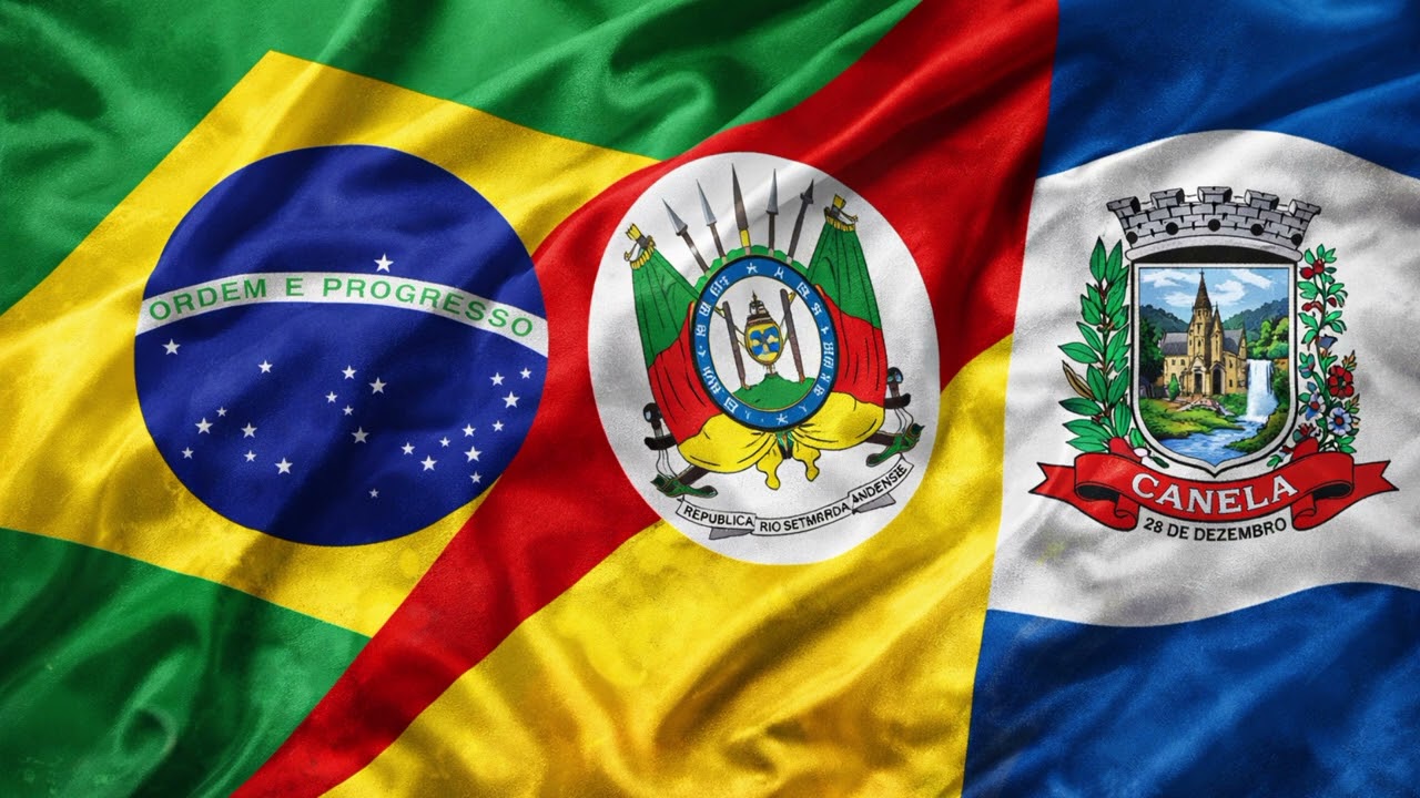 Hino Nacional Brasileiro, Hino Rio Grande do Sul, Hino de Canela/RS.