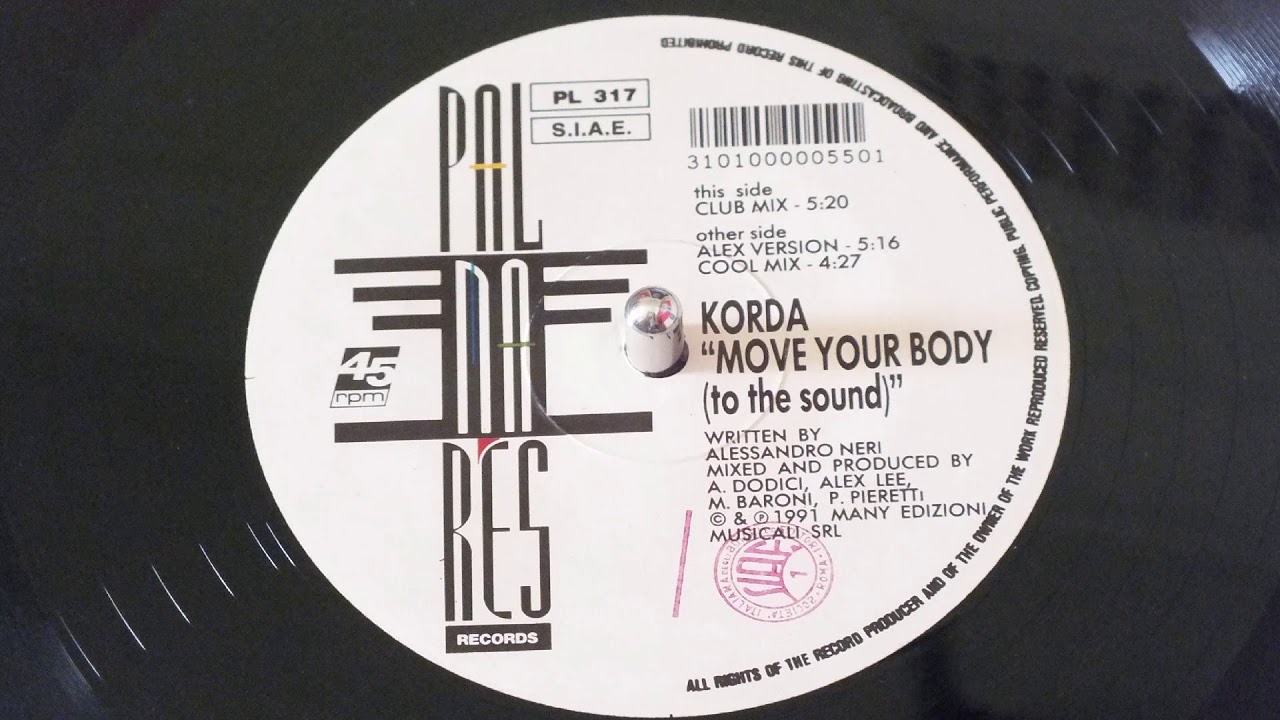 Korda - Move Your Body (To The Sound) (Cool Mix) 122/Bpm - Vinyl