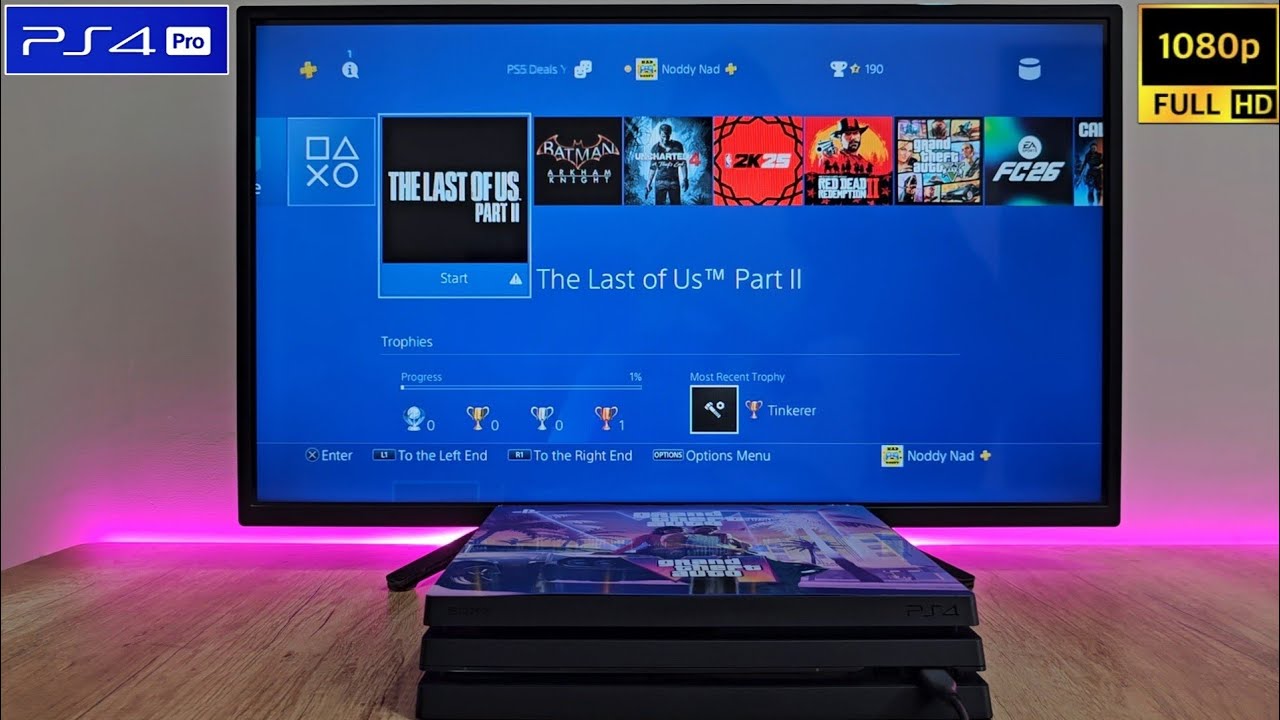 PS4 PRO with 1080P TV in 2025