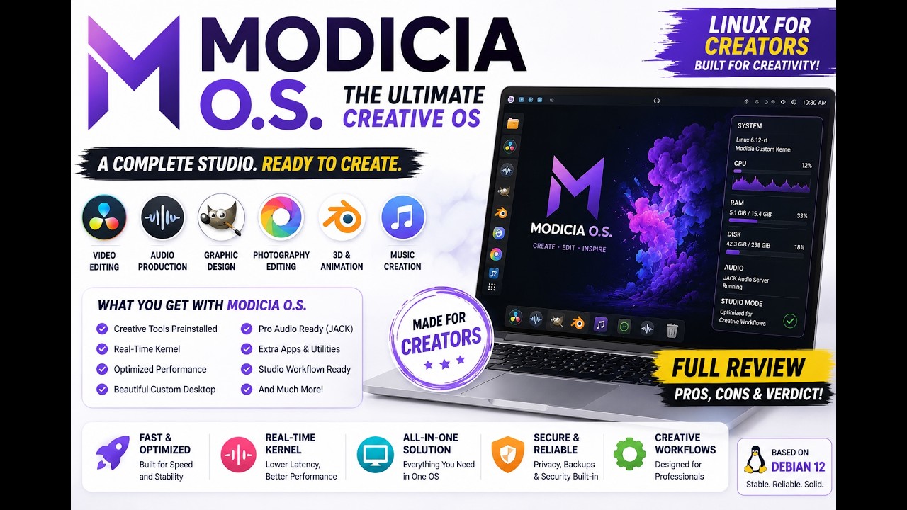 Modicia OS | The Linux Distro made for Multimedia Creators
