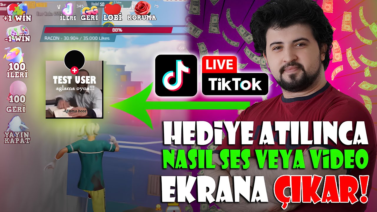 GIF или видео на экране при получении подарка в TikTok Live! (Настройки Tikfinity)