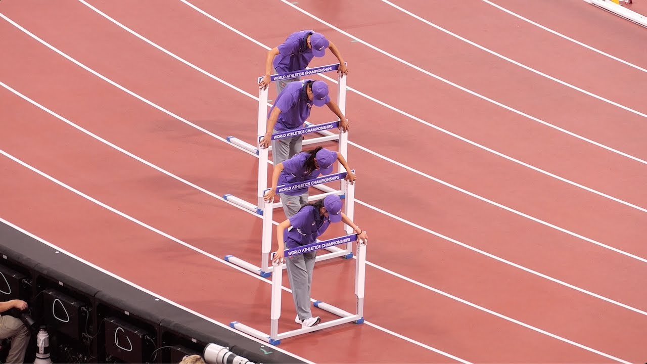 シンクロナイズドハードル設置 東京2025世界陸上 　Synchronized Setting Up Hurdles TOKYO25　20250919