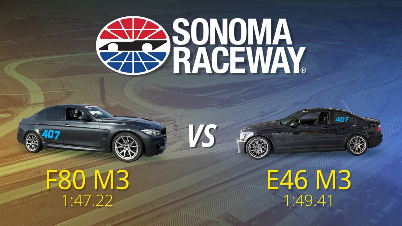 F80 M3 vs E46 M3 at Sonoma Raceway
