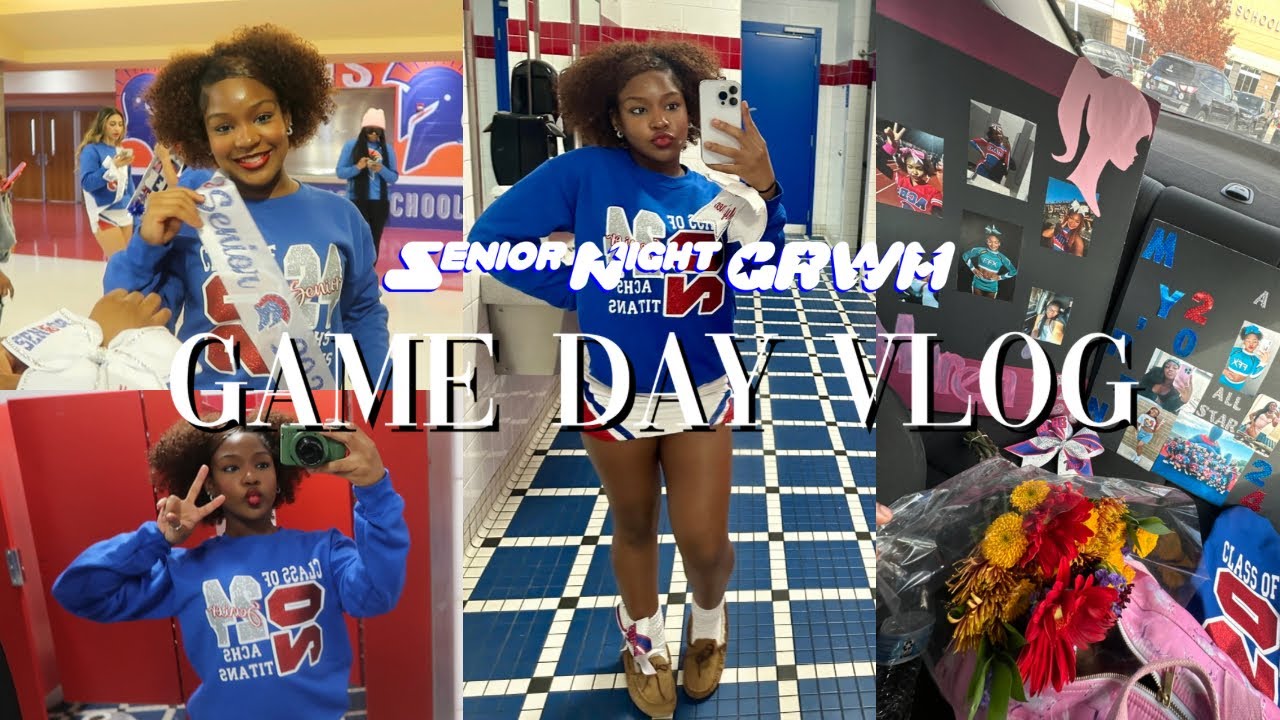 GAME DAY VLOG: l ♡ Senior Night *cheer edition* 📣 Last HS Football Game! ♡