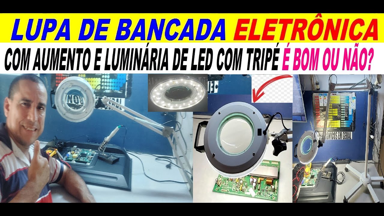 LUPA DE BANCADA ELETRÔNICA COM AUMENTO E LUMINÁRIA DE LED COM TRIPÉ É BOM OU NÃO? #consertasereno