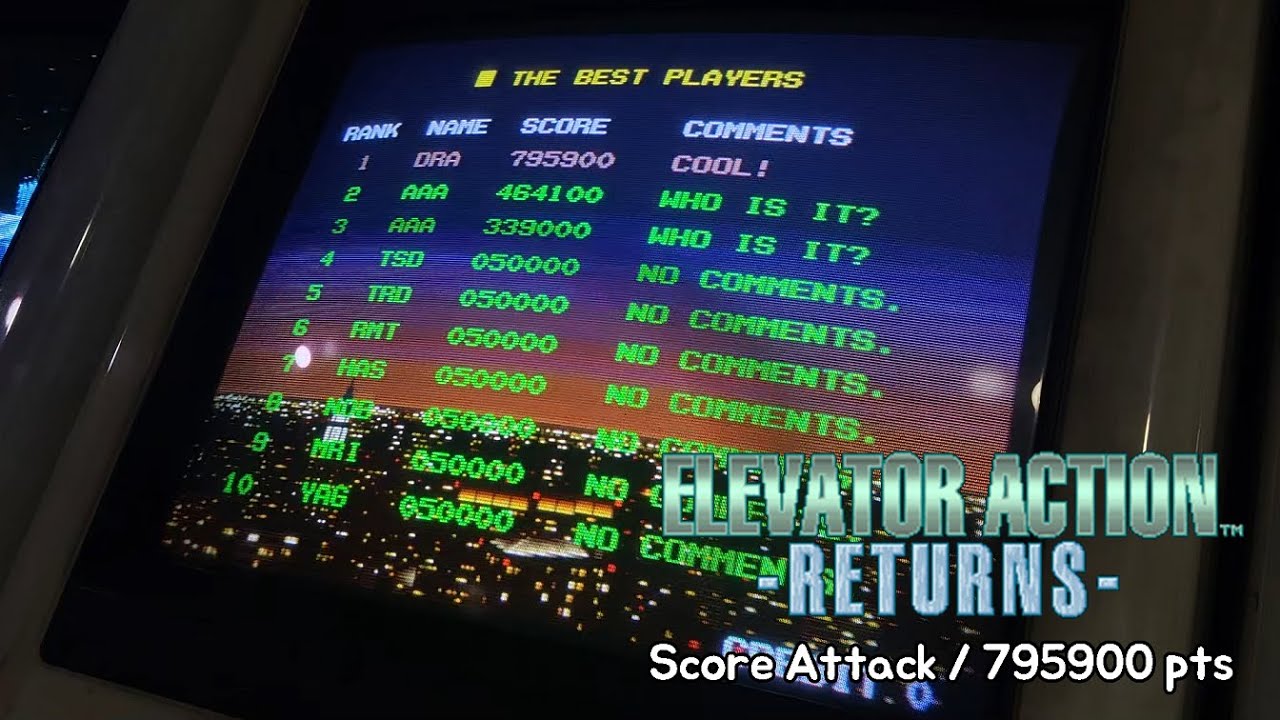 [Arcade Longplay] 1994 Elevator Action Returns 795900 pts ALL (W. PCB) / 엘리베이터 액션 리턴즈 (실제 기판)