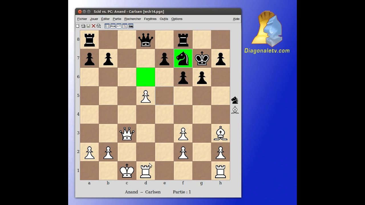 Carlsen Anand 1 (défense Grünfeld) - Championnat du monde d'échecs 2014