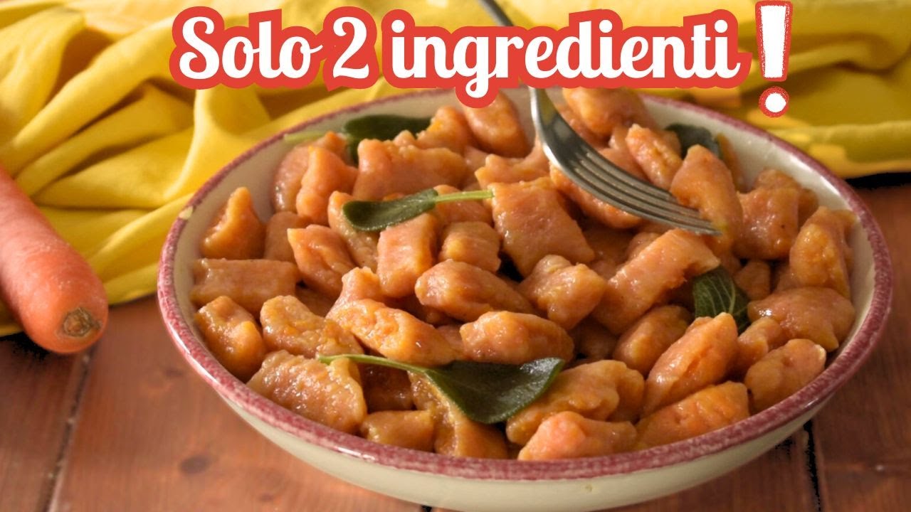 Gnocchi di carote senza uova e patate - con soli 2 ingredienti!