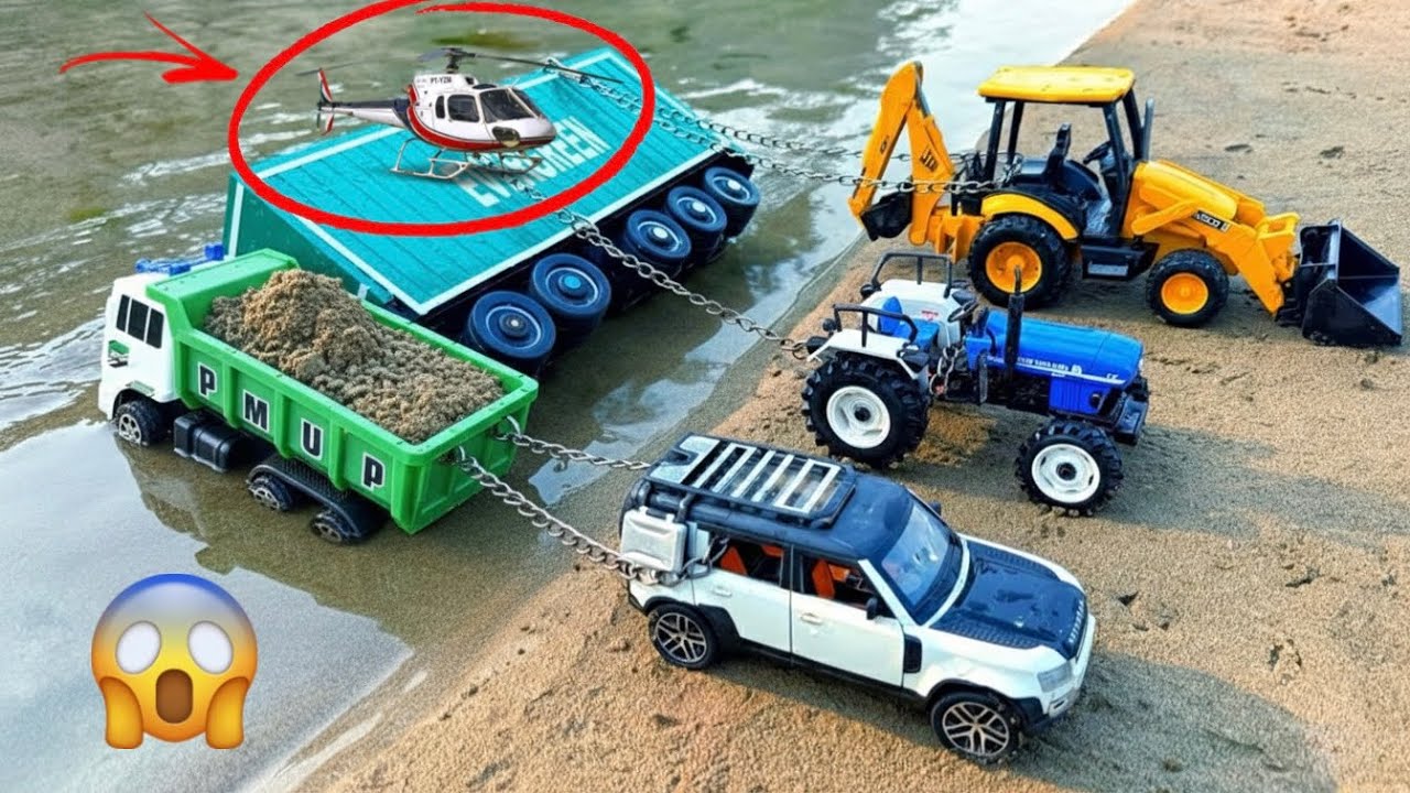JCB 5cx fully loading river sand Tata 4823 truck | Gadi wala JCB | Toys JCB and truck Cartoon 3dx