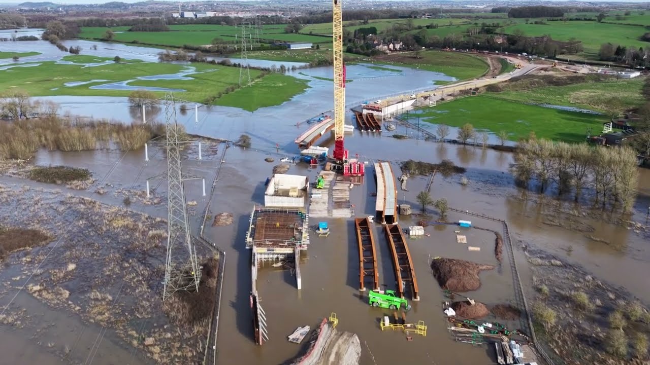 North of HS2  streethay ,,,,,,Flooded work site Walton under Trent March 2026