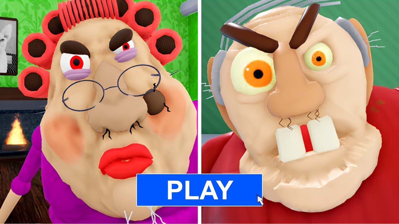 EVIL GRANNY VS EVIL GRANDPA SCARY OBBY ROBLOX #roblox #obby