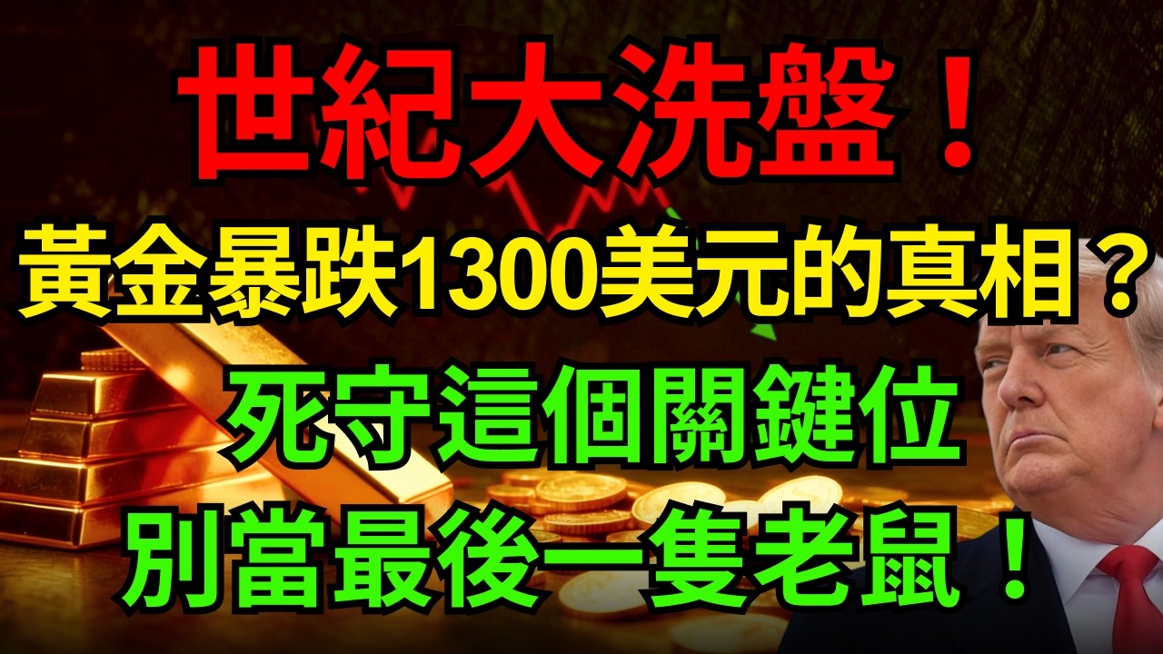 投行狂喊加碼是陷阱？揭秘黃金暴跌$1300真相，盯緊這個關鍵位！#黃金價格#華爾街陷阱 #聯準會 #通膨