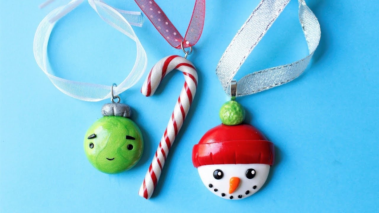 3 Incredibly Easy Christmas Ornaments || Polymer Clay Tutorial