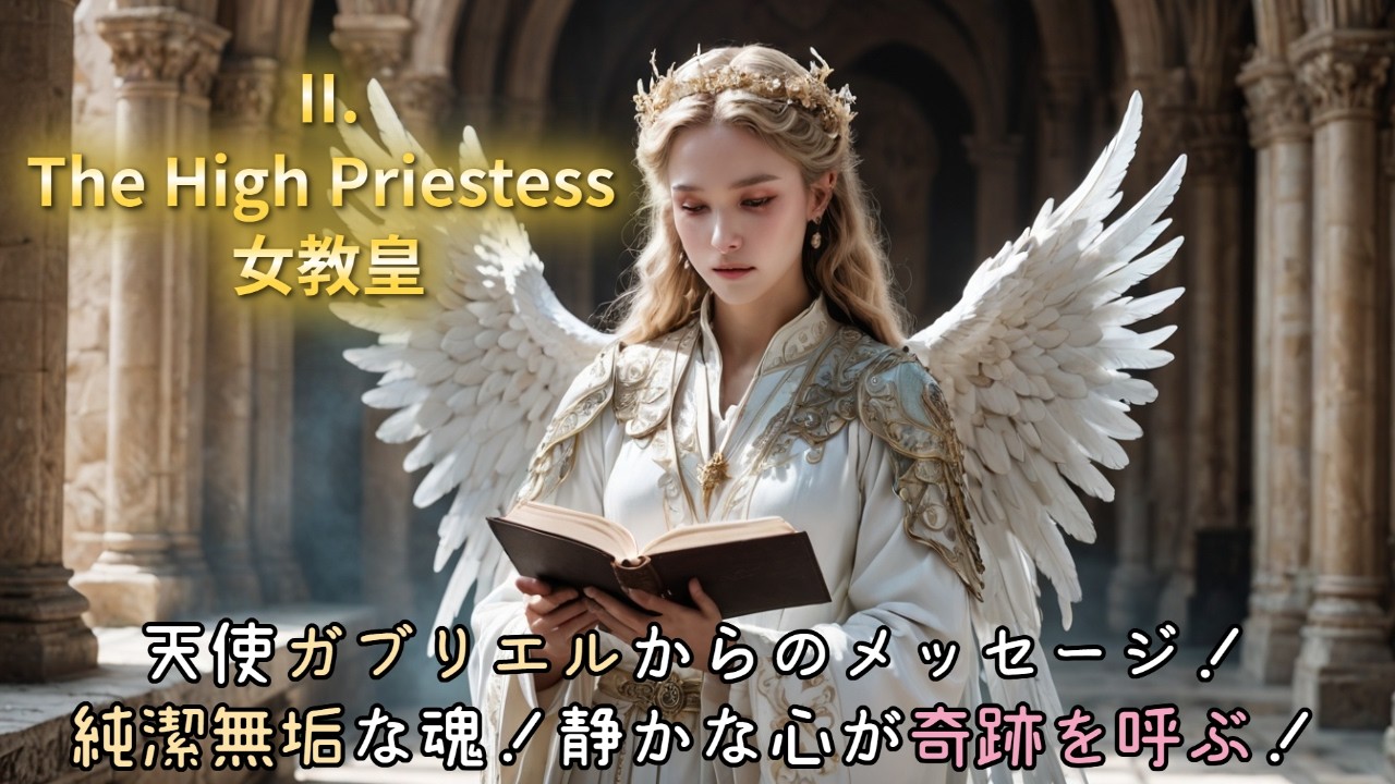 【天使ガブリエル】🔯女教皇「The High Priestess」🔮ガブリエルからの神聖なメッセージ🌌幸せを引き寄せる静かな心✡奇跡を呼ぶ心の状態㊙【タロット 癒し】 #癒し #スピリチュアル