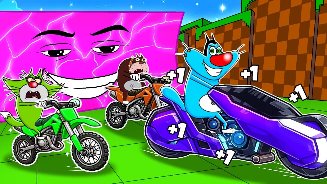 Roblox OGGY Playing +1 SPEED MOTERCYCLE ESCAPE TSUNAMI With JACK!