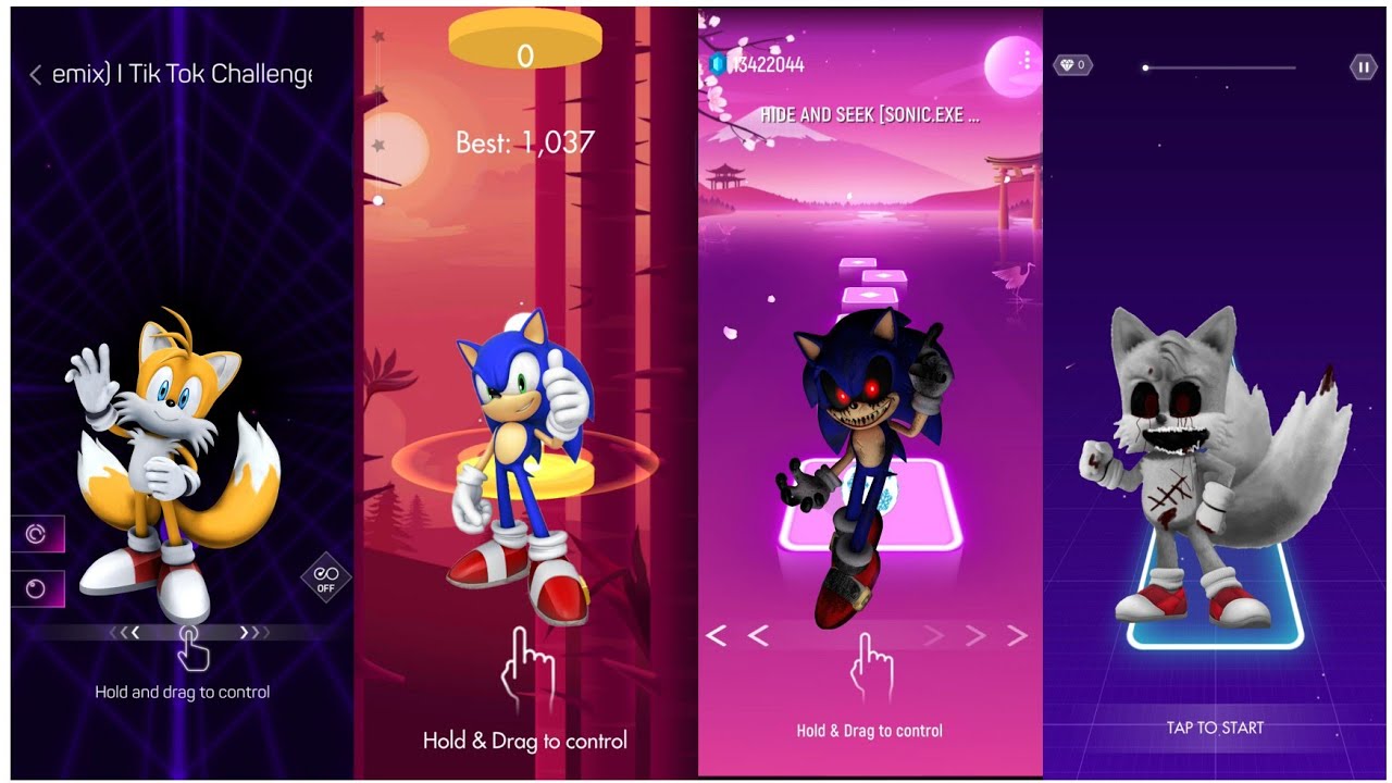 Sonic - Tails - Sonic Exe - Tiles Exe - Smash Colour - Beat Jumper - TilesHop - Magic Twist