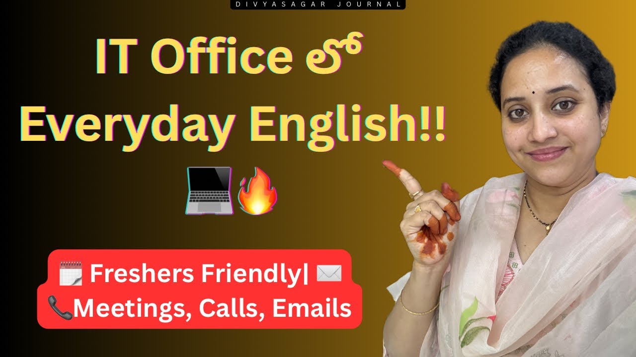 IT Office English for Freshers | Meetings, Calls, Emails & Task Sentences in Telugu + English