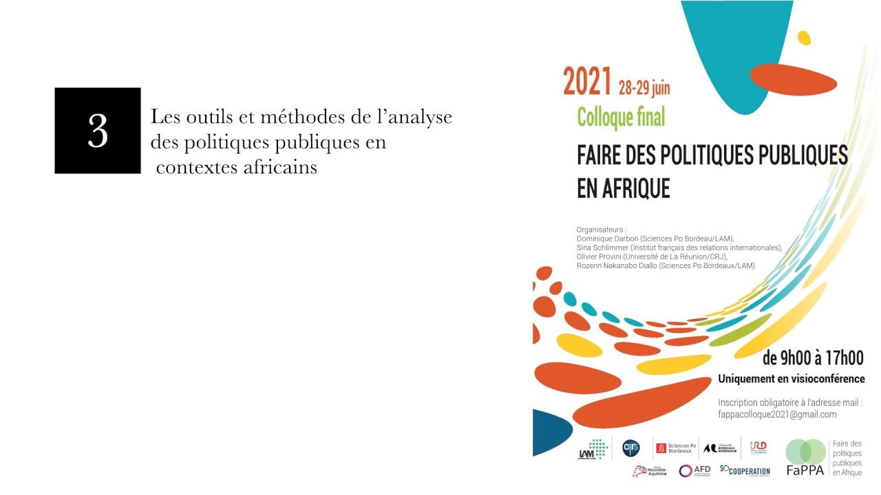 Coll. FAPPA/Panel 3: Outils et méthodes de l’analyse des politiques publiques en contextes africains