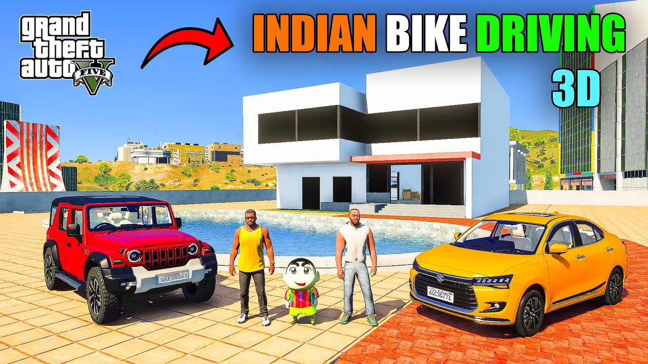 Franklin & Shinchan Going GTA 5 To Indian Bike Driving 3D City