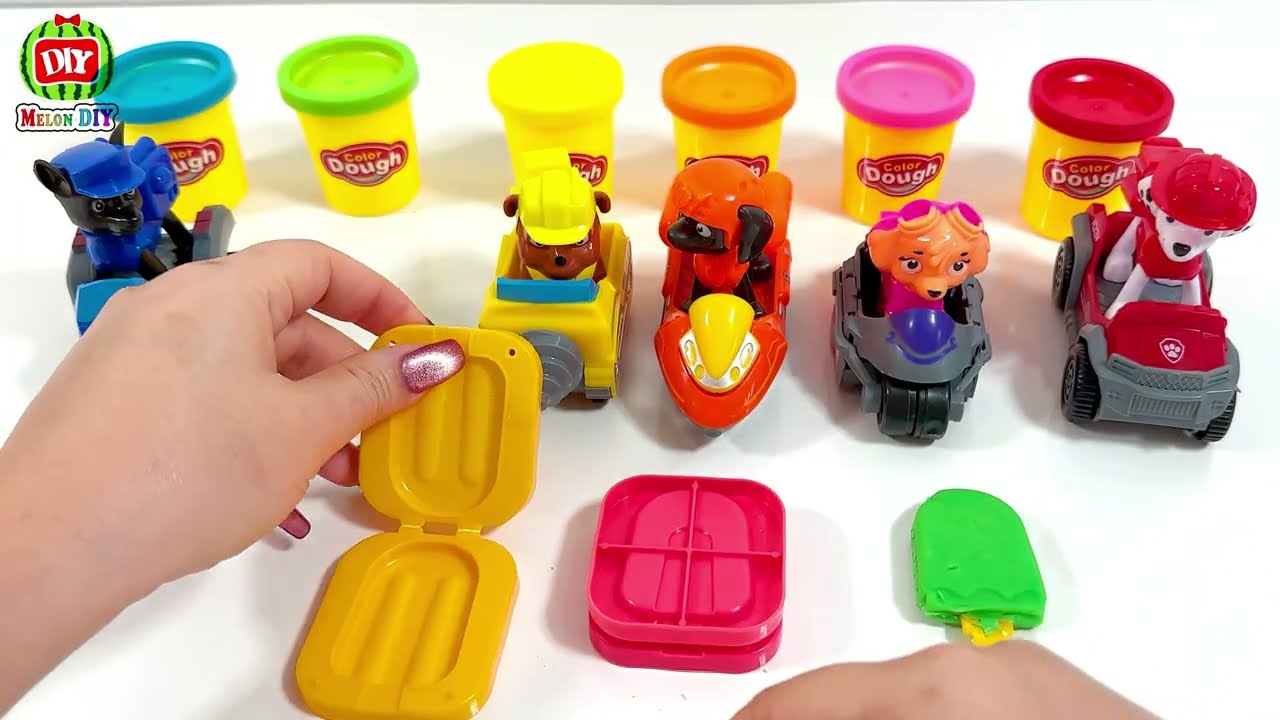 Paw Patrol characters help us make amazing ice creams