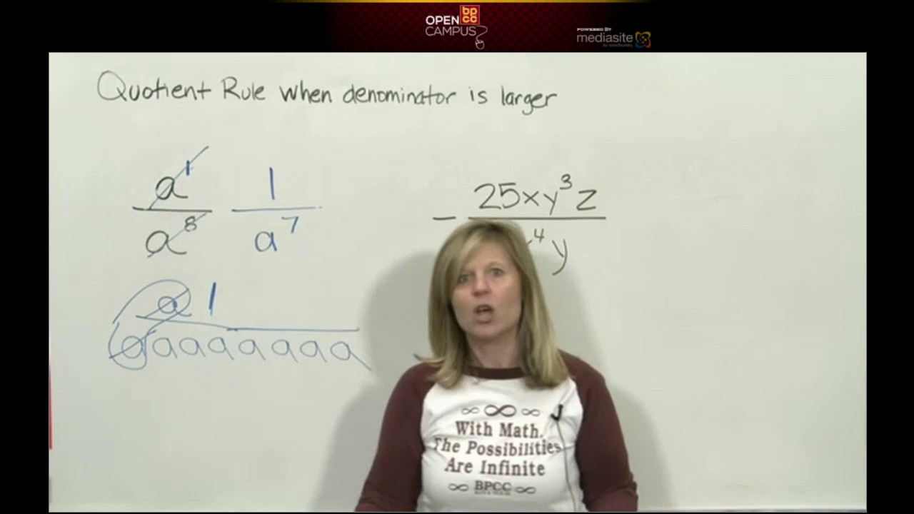 Module 22 2B Quoitent Rule when denominator is larger