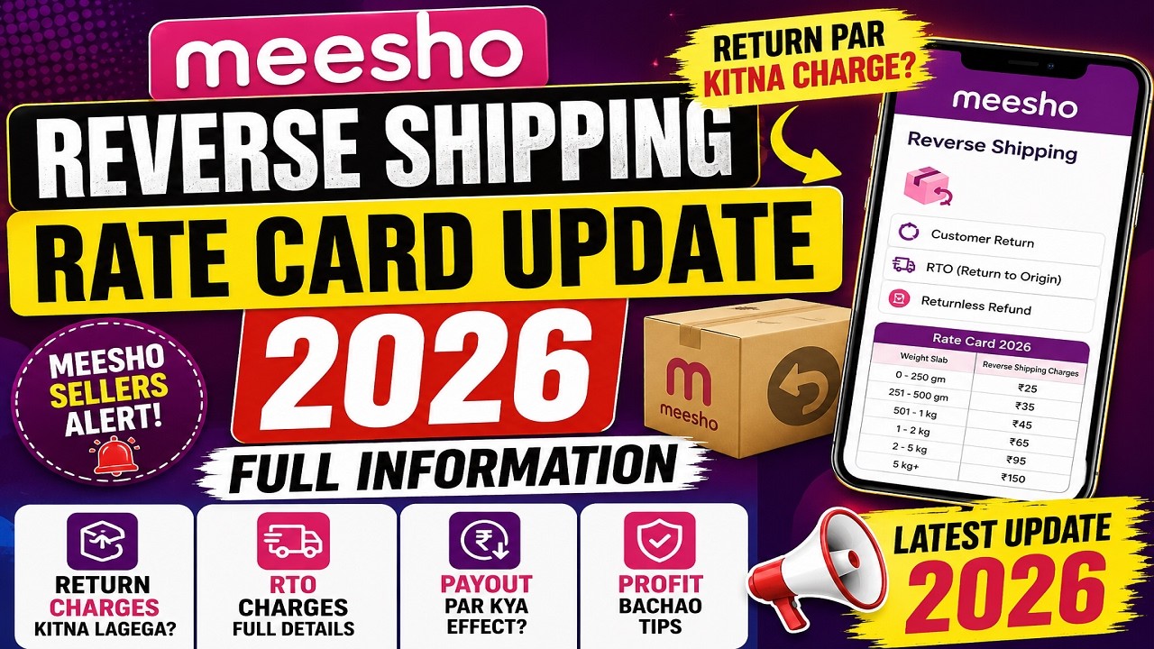 Meesho Reverse Shipping Rate Card Update | Return Charges Full Details | Meesho Seller Latest Update