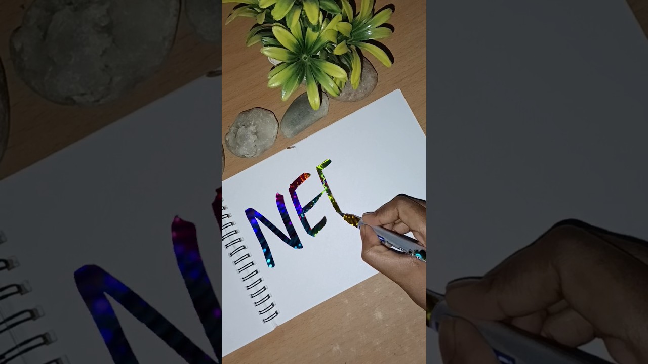 Neelu✍️ writing my subscribers name 🪄 #satisfying #ytshorts #art #viral #explore #neelu