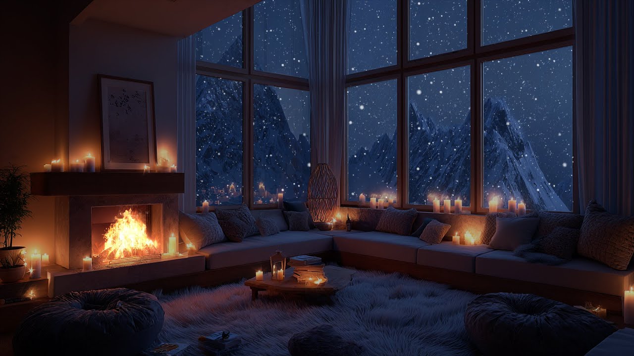 Soft Piano in Winter Firelight 🔥 A Tranquil Soundscape for Focus, Calm and Gentle Rest