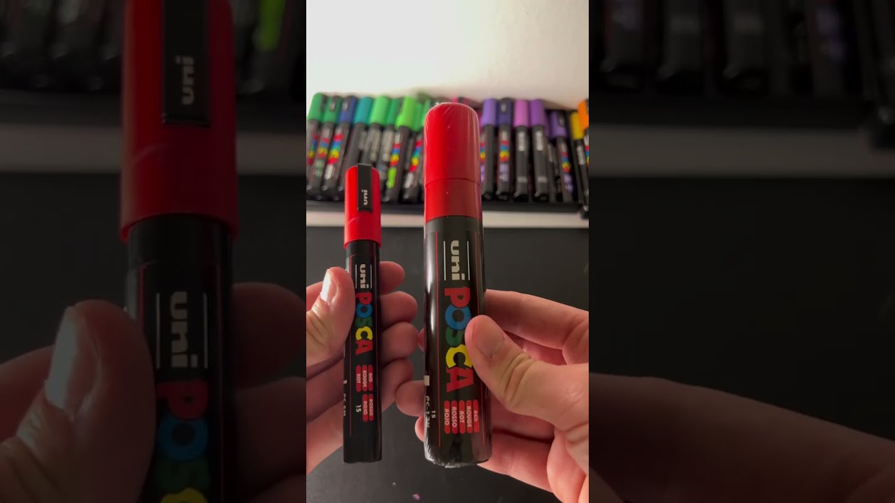 ASMR🎧 ACTIVATING A HUGE RED ❤️ POSCA 🤩 AND DRAWING WITH IT! VERY SATISFYING