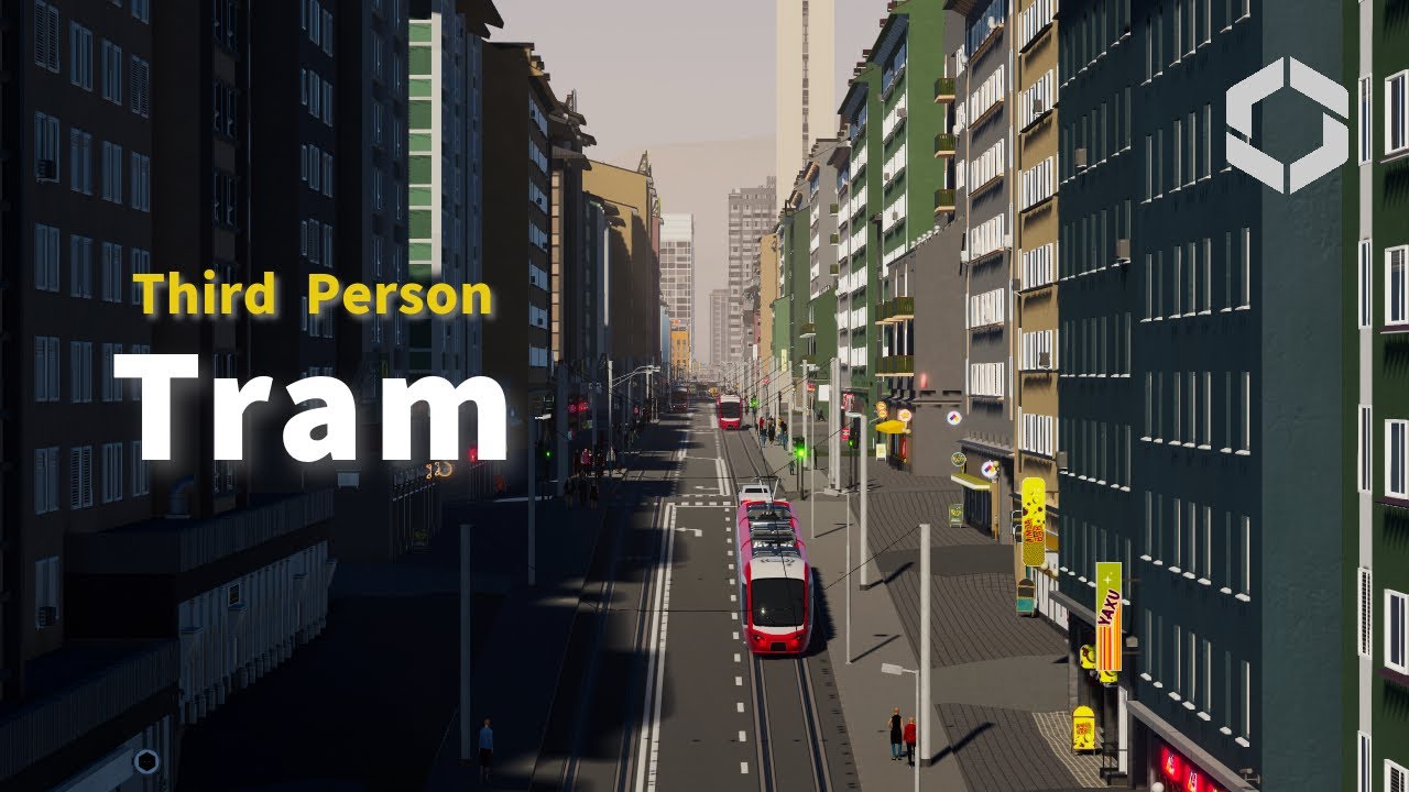 Cities Skylines 2 : Third Person Evening Tram Ride