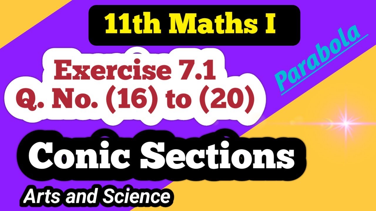 Class 11th Maths Exercise 7.1  Q No (16) to (20) | Conic Sections