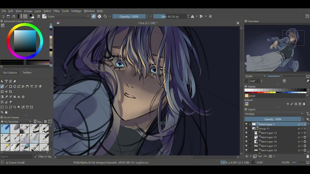 [Experiment]  How I tried to clean sketch instead of doing lineart | speedpaint Krita