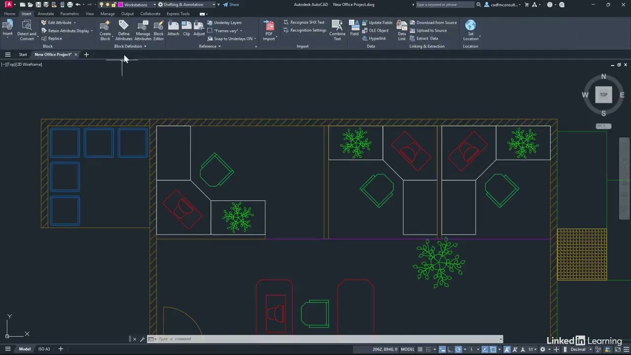 Creating and inserting an AutoCAD block into a drawings AUTOCAD DAY 79