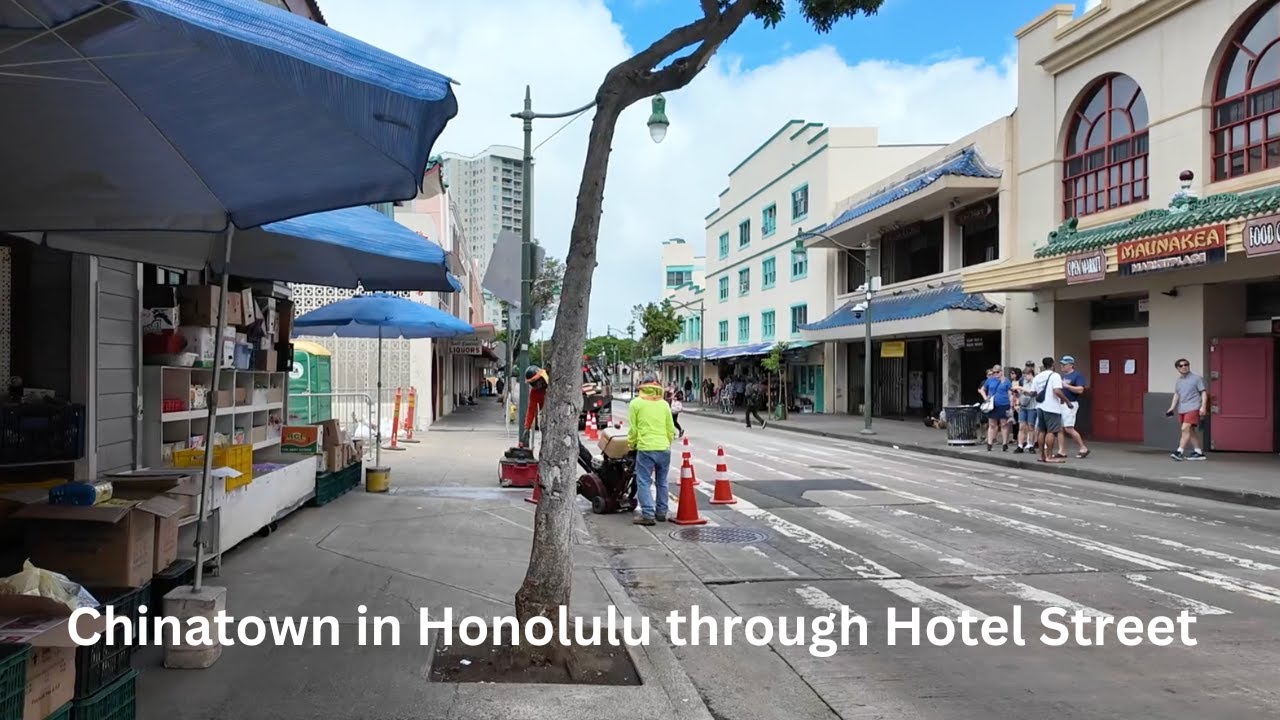 Hawaii Walk: Chinatown along Hotel Street in Honolulu
