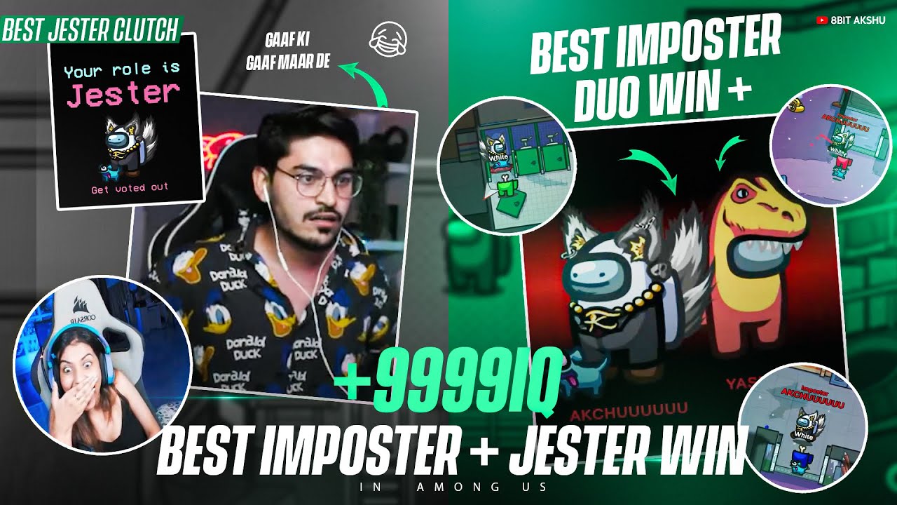 Best JESTER Clutch + 9999 IQ Imposter Win 😾🔥 @SOUL VipeR + AKSHU BEST DUO in AMONG US ft. S8UL