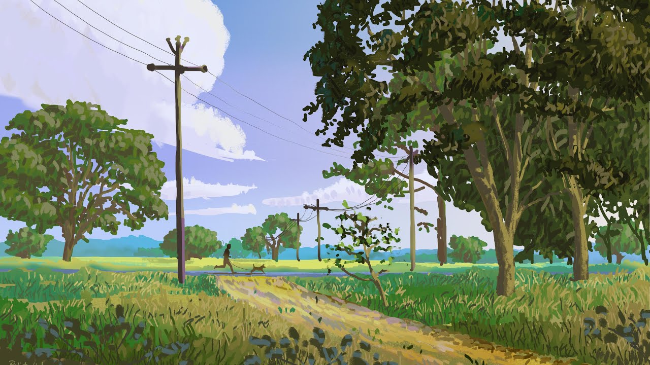 Digital Painting Timelapse of Landscape using Krita