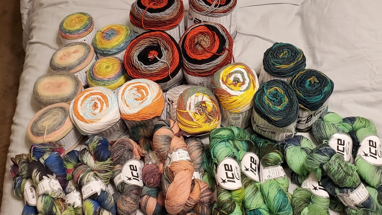 My first ever Ice Yarn Unboxing!!!!! 33 skeins of love.