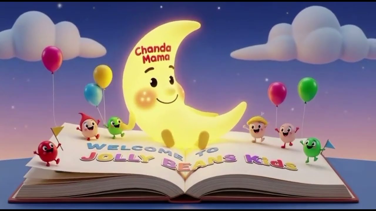 चंदा मामा दूर के 🌙 | Hindi Nursery Rhyme JollyBeanskids #cartoon #nurseryrhymes #baby #funny #pigeon