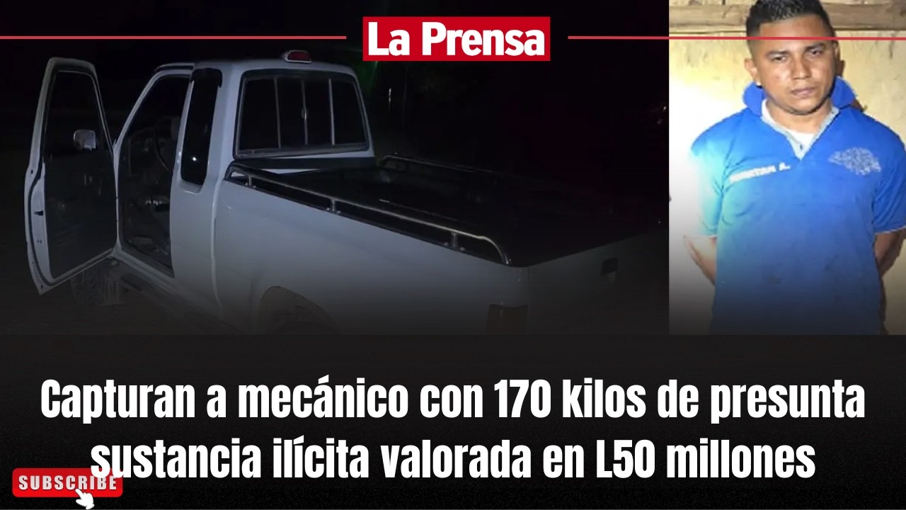 Capturan a mecánico con 170 kilos de presunta sustancia ilícita valorada en L50 millones